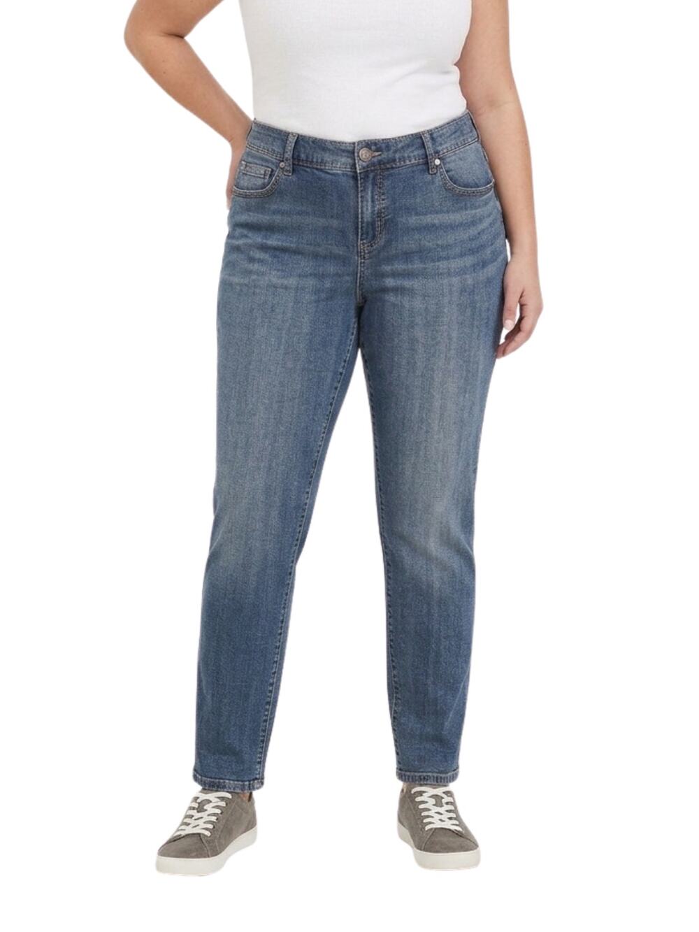 Torrid Boyfriend Jeans Mid-Rise Size 12 Blue Stretchy Straight Fit NWT Denim